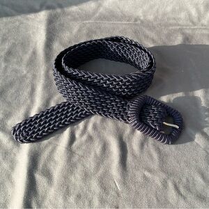 Vintage 80s Chic Black Braided Women's Belt Size S/M 26-30 VG